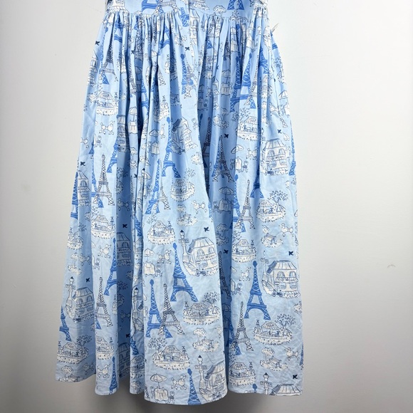 Bernie Dexter Blue Paris Poodle Dress French Pinup Style Rare Vintage Small EUC - Picture 10 of 11
